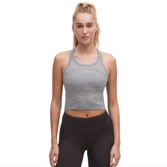 Lululemon Swiftly Tech Cropped Racerback Tank Top 2.0 Gray Women's 10 - Picture 1 of 7